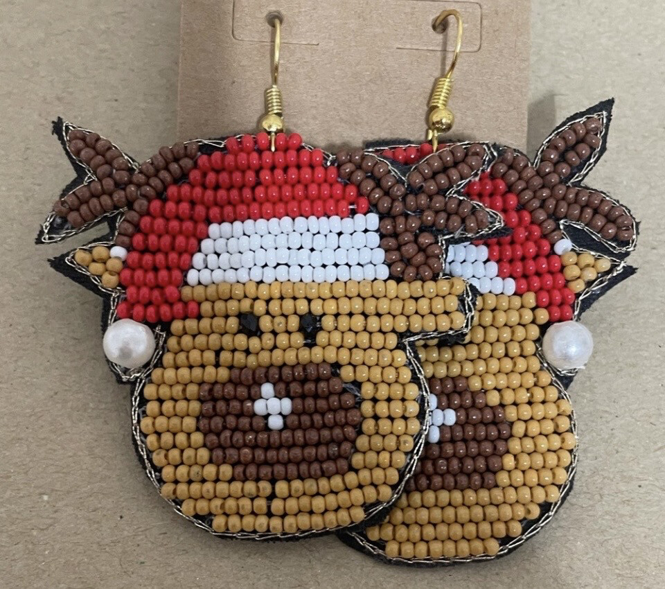 Jillian Christmas Beaded Earrings