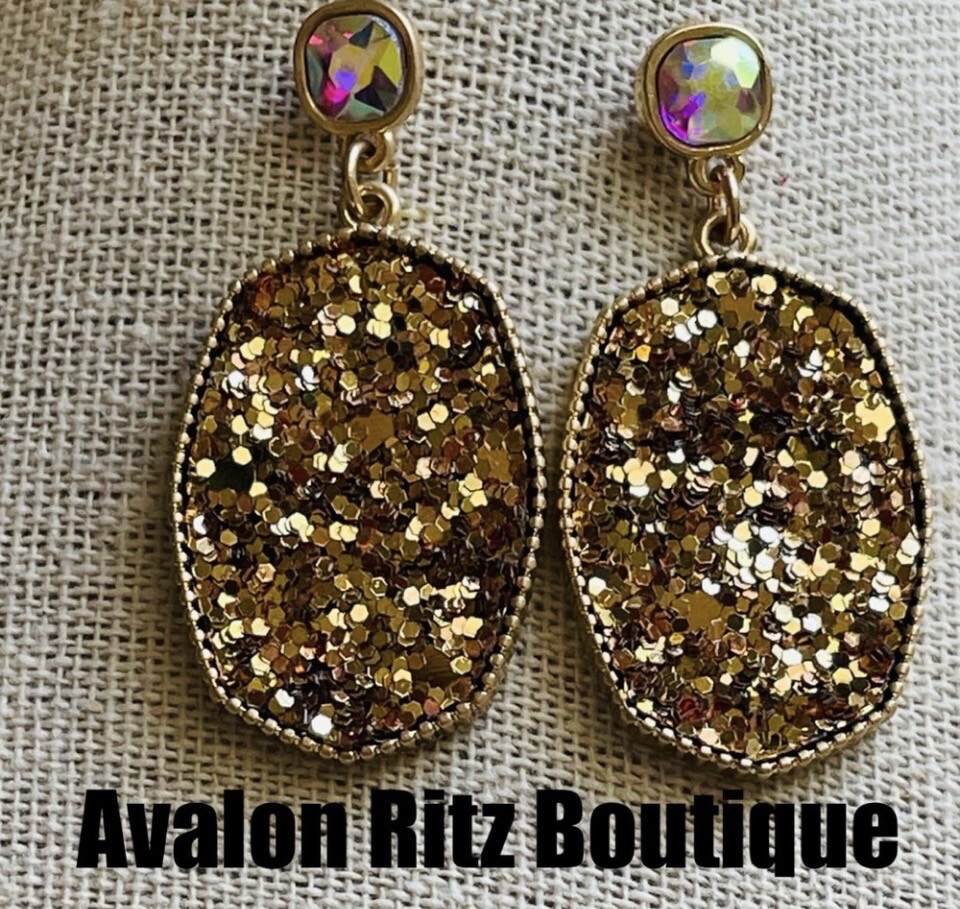 Emma Gold Druzy Earrings