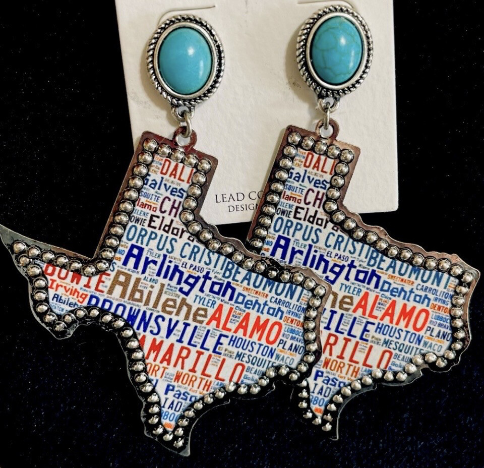 Texas Turquoise Multicolor Cities Earrings