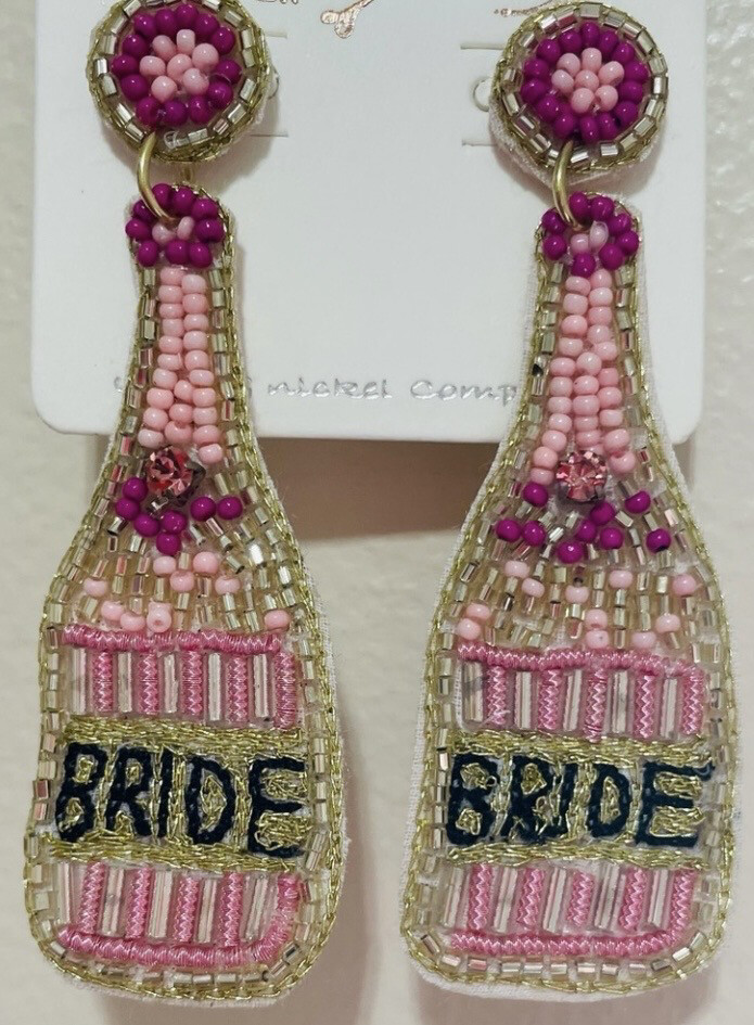 Bride Beaded Bottle Earrings