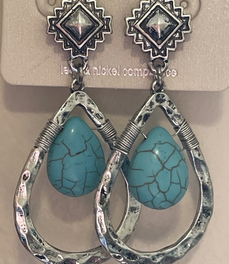 Monique Turquoise Silver Earrings