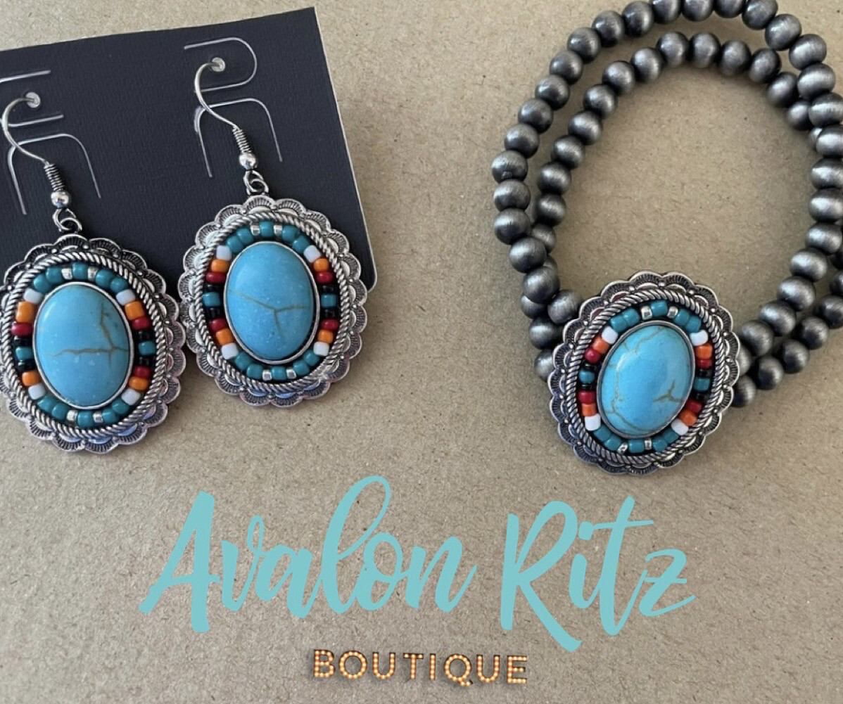Mollie Multicolor Earrings and Bracelet Set