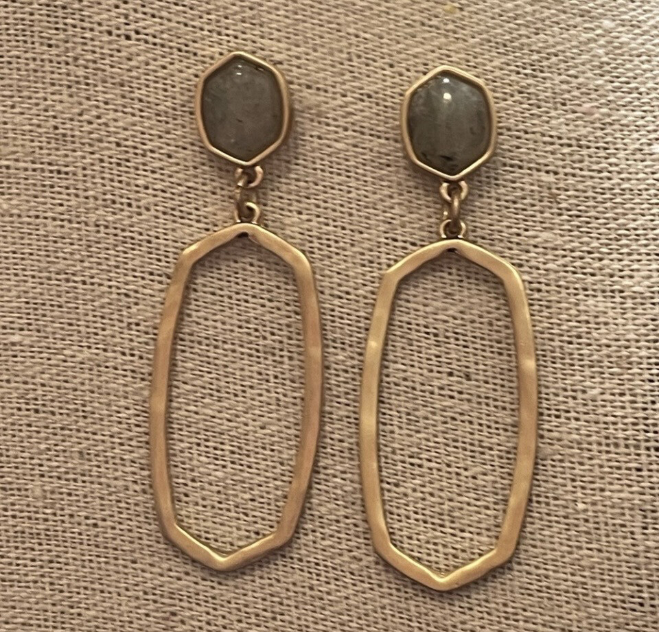 Anna Kate Gray Gold Earrings