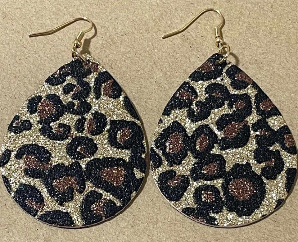Ann Elise Leopard Teardrop Earrings
