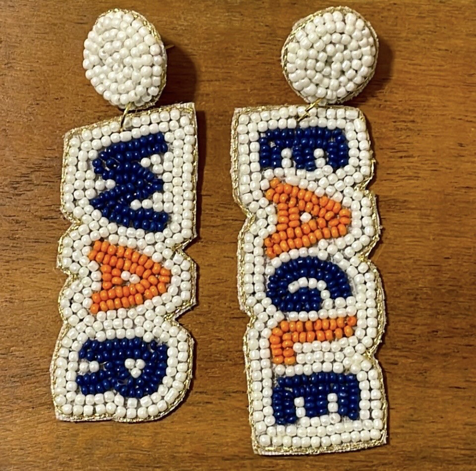 Auburn War Eagle Beaded Earrings Game Days