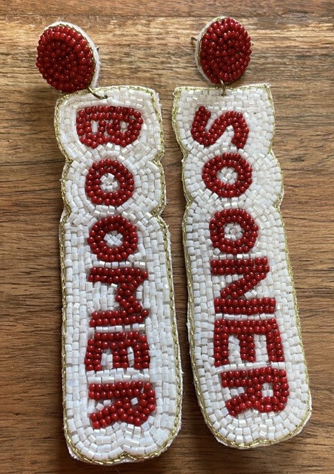 University of Oklahoma Boomer Sooner Beaded Earrings