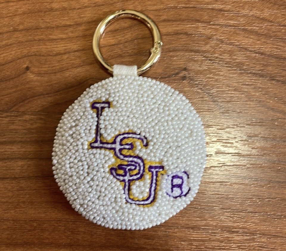 Louisiana State University LSU Beaded Keychain Game Day Gifts