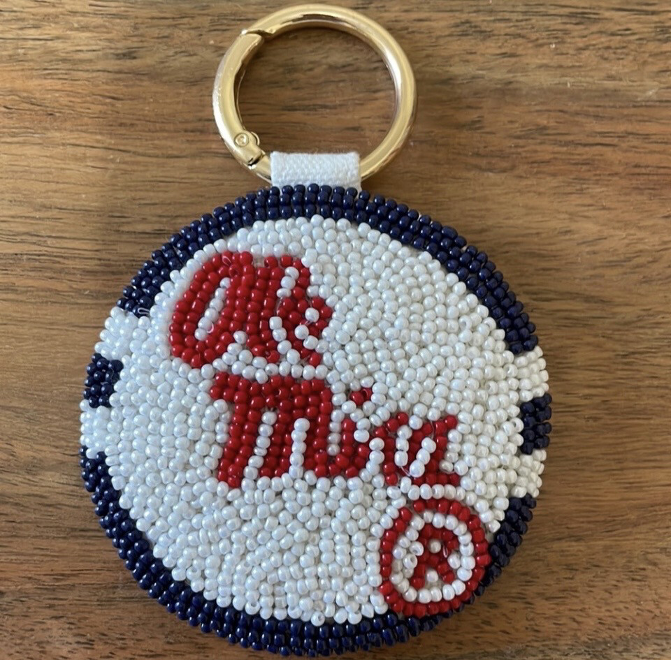 Ole Miss Beaded Keychain Game Day Gifts