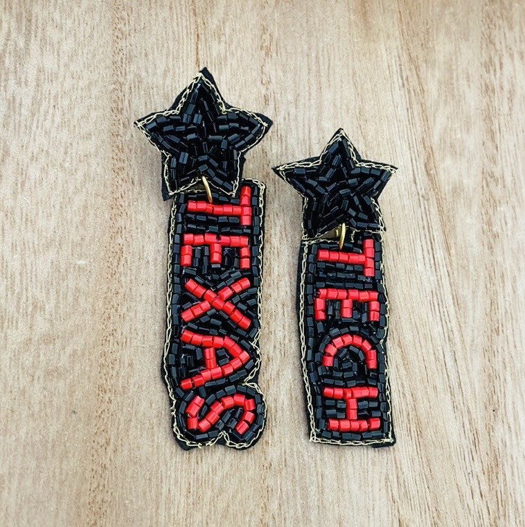 Texas Tech Star Beaded Game Day Earrings