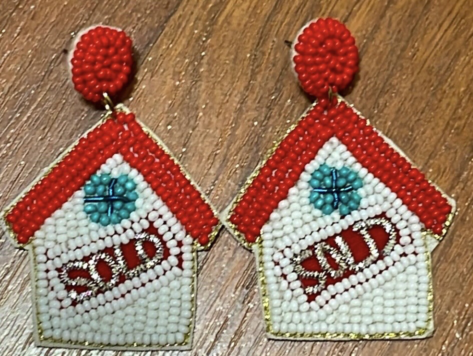 Realtor House Sold Beaded Earrings