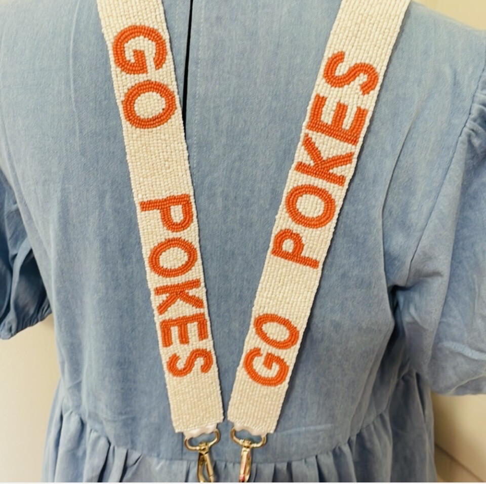 Oklahoma State University Go Pokes Beaded Purse Strap Game Day