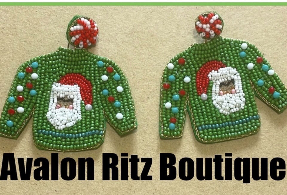 Anna Christmas Party Holiday Beaded Earrings