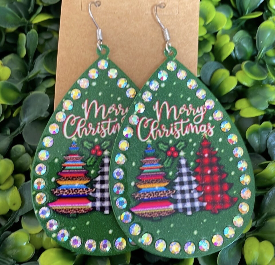 Christmas Tree Holographic Earrings