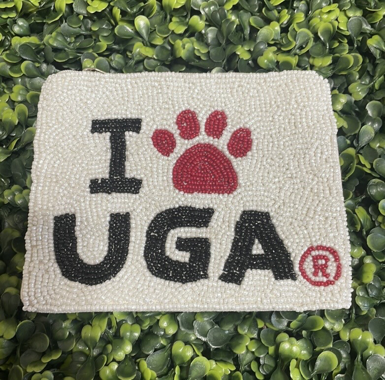 University of Georgia UGA Paw Print Zip Closure Case Pouch Game Days