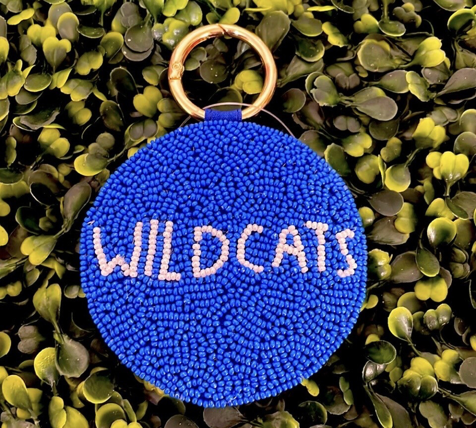 University of Kentucky Wildcats Beaded Keychain Game Day Valentine's Day Gifts