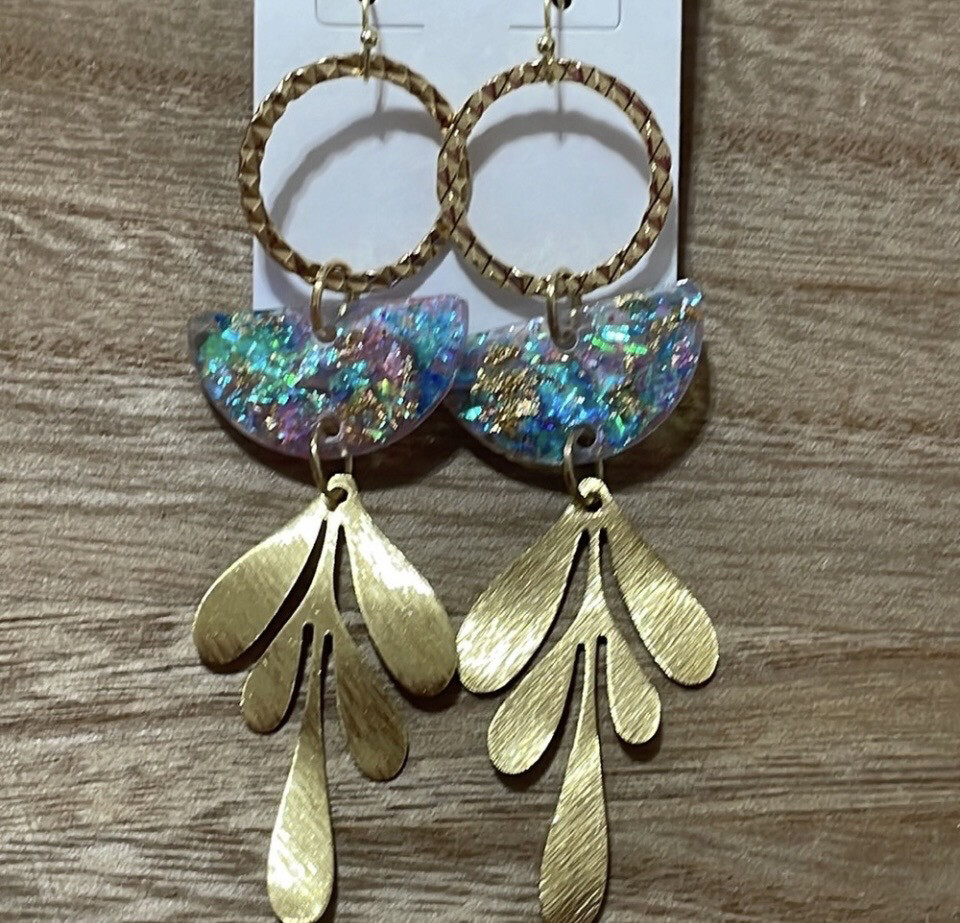 Alexandria Gold Multicolor Dangle Earrings