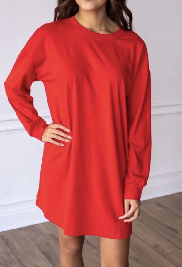 Game Day Red Tee Shirt Dress L/XL