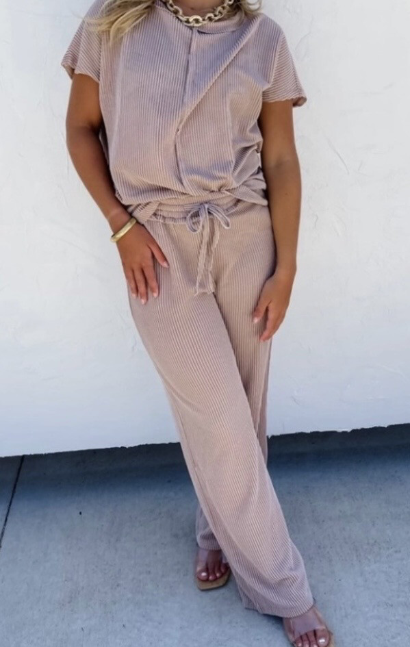 Kate Brown Ribbed Plus Curvy Pant Set 2X 3X