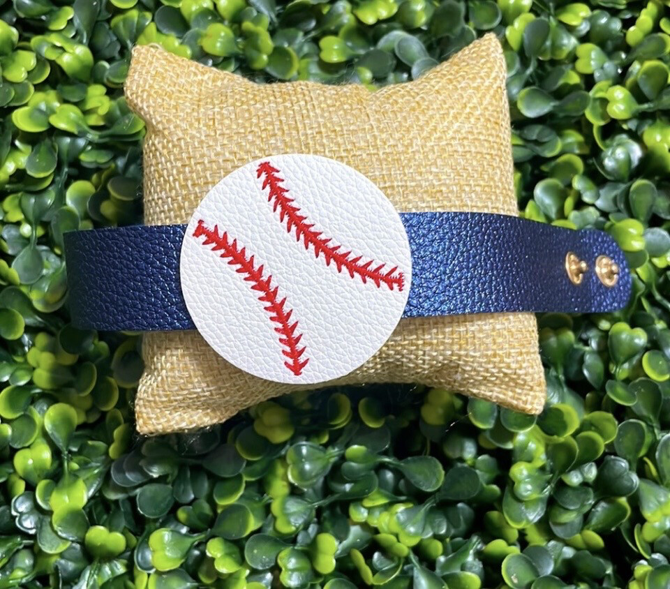 Millie Blue Baseball Snap Bracelet Sports Jewelry Gifts