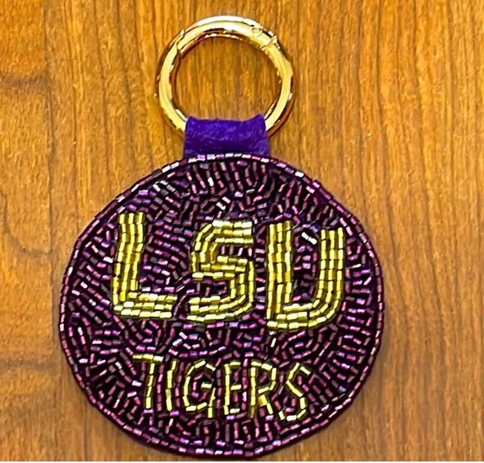 LSU Beaded Keychain Game Day Graduation Gift