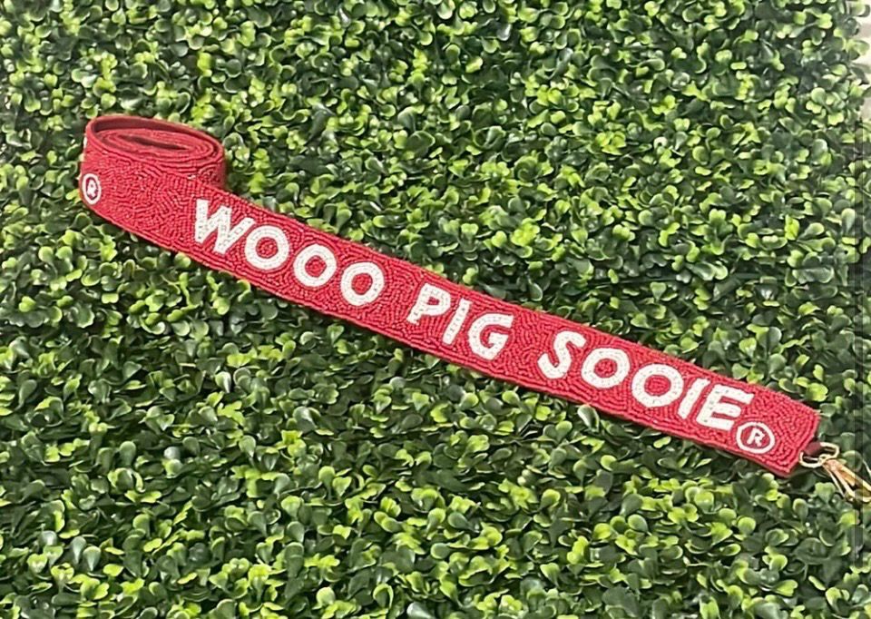 Arkansas Razorbacks Wooo Pig Sooie Beaded Purse Strap Game Day Gifts
