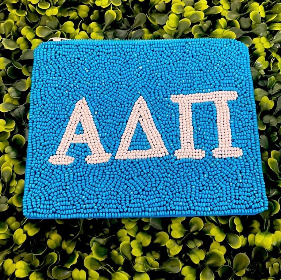 Alpha Delta Pi Beaded Pouch Case Sorority Gifts