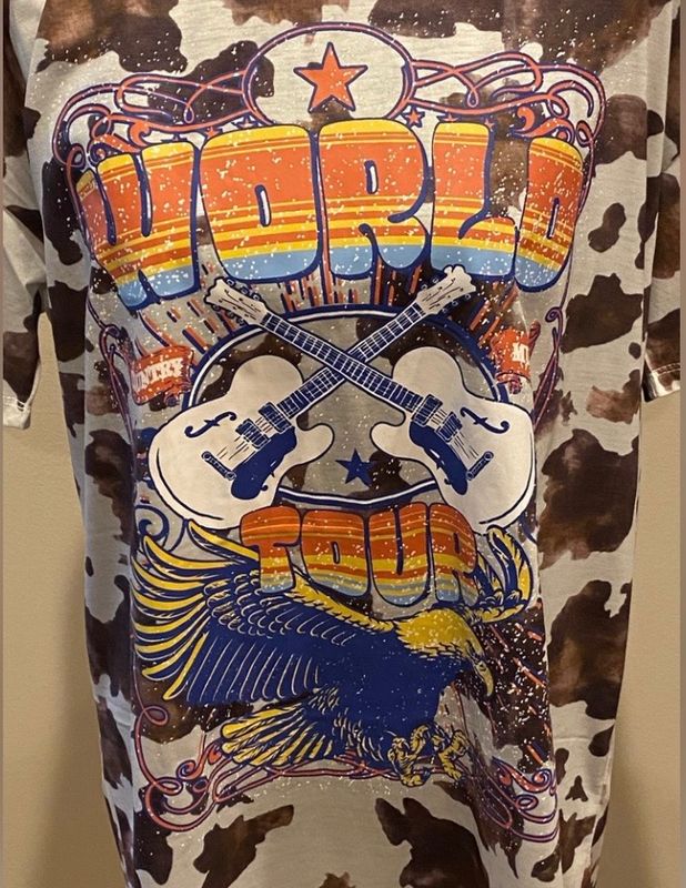 Brown Cow Print World Tour Concert Dress OS