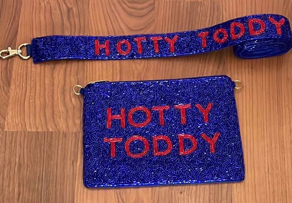 Ole Miss Hotty Toddy Blue Red Purse Strap Pouch Bundle