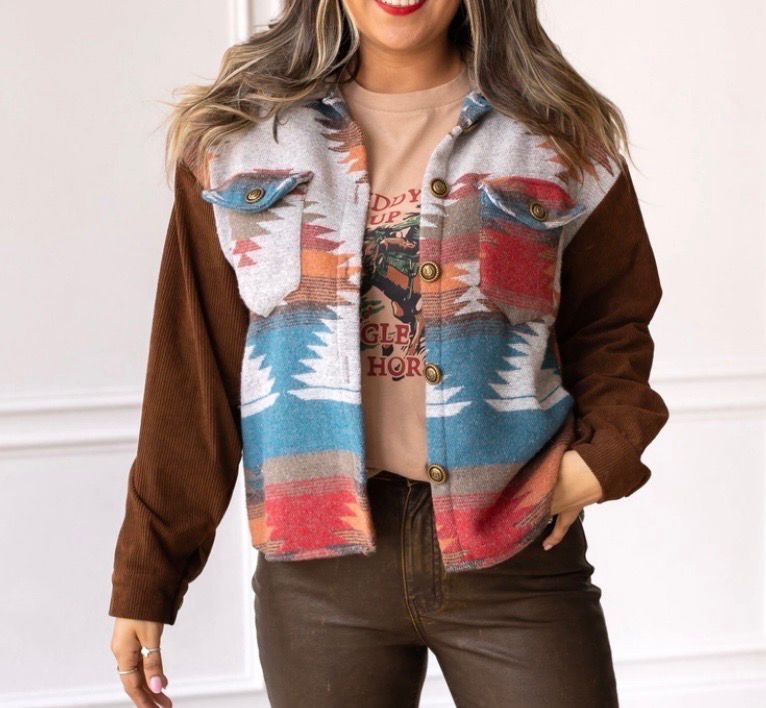 Emma Aztec Corduroy Shacket
