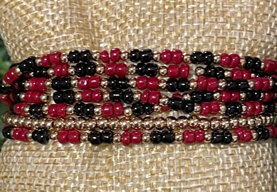 Multicolor Beaded Stretch Bracelet Set South Carolina Gamecocks