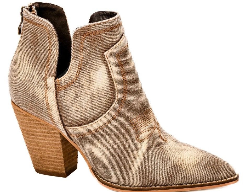 Corkys Washed Beige Denim Smoke Show Boots