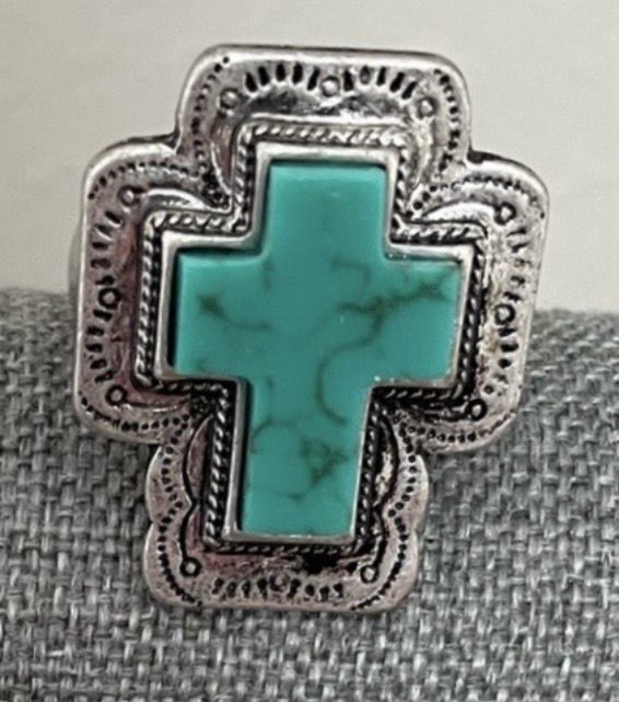 Maria Silver Turquoise Cross Ring