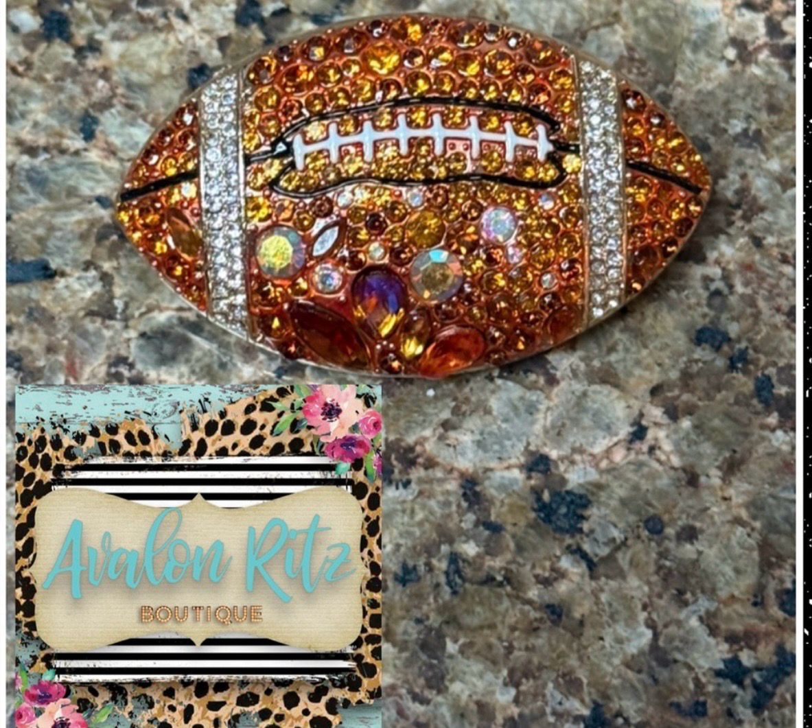 Football Game Day Multicolor Rhinestone Brooch