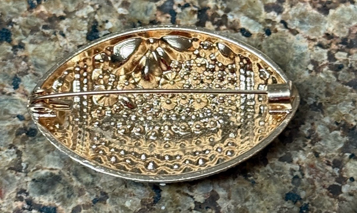 Football Game Day Multicolor Rhinestone Brooch