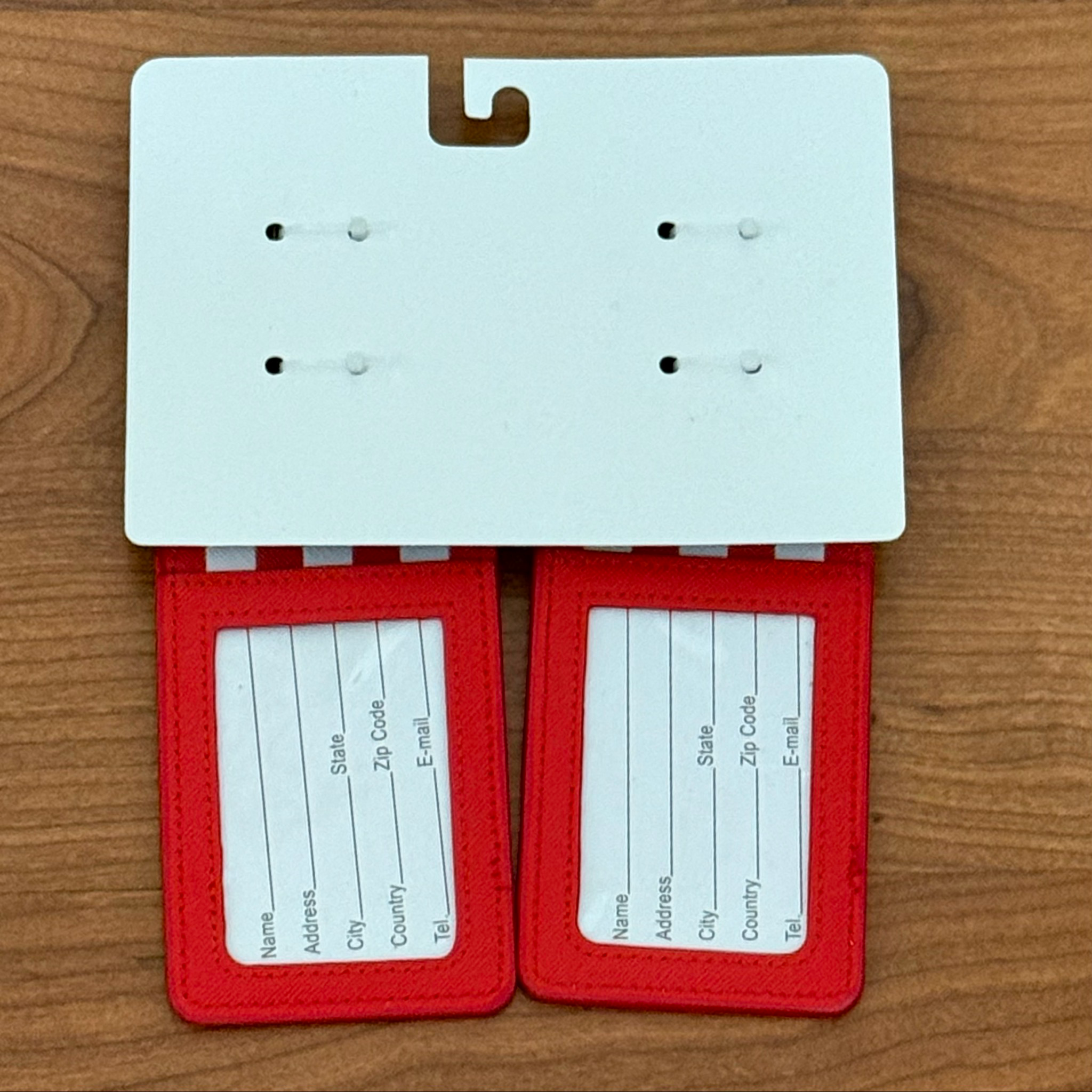 LULU MAC Red White Stripe Luggage Tags Set of 2