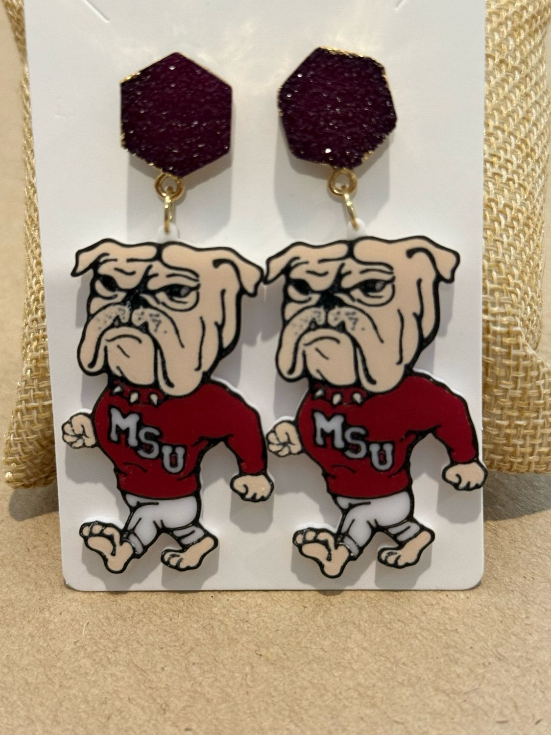 MSU Bulldogs Game Day Earrings Mississippi State