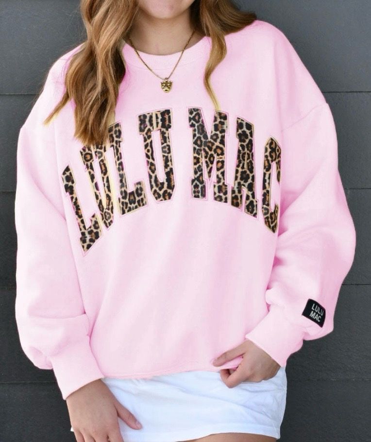 LULU MAC Pink Leopard Sweatshirt