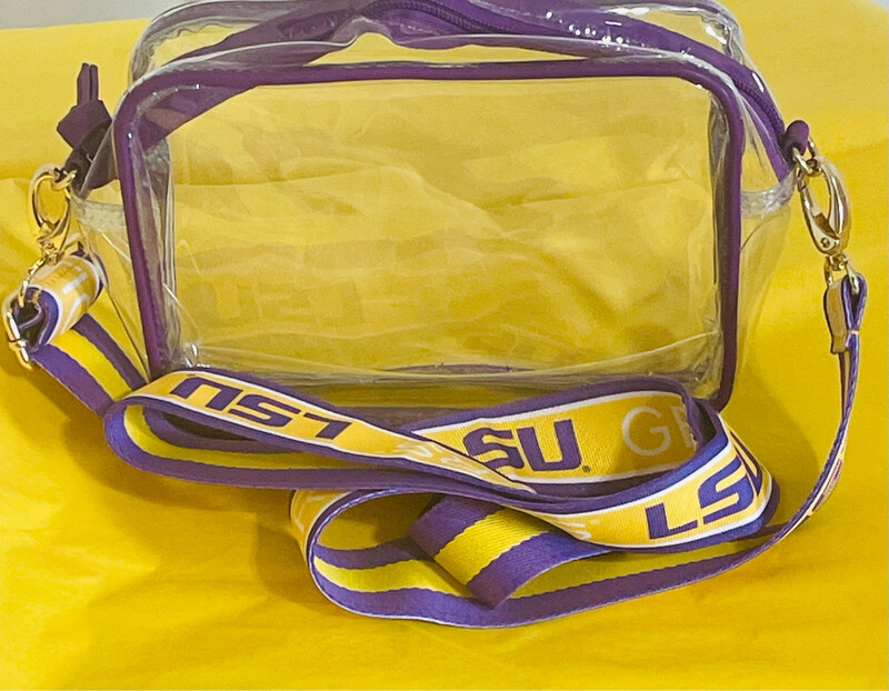 LSU Purse Strap and Clear Crossbody Purse