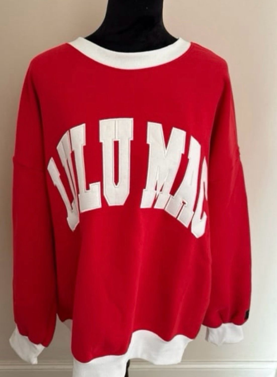 LULU MAC Red White Sweatshirt