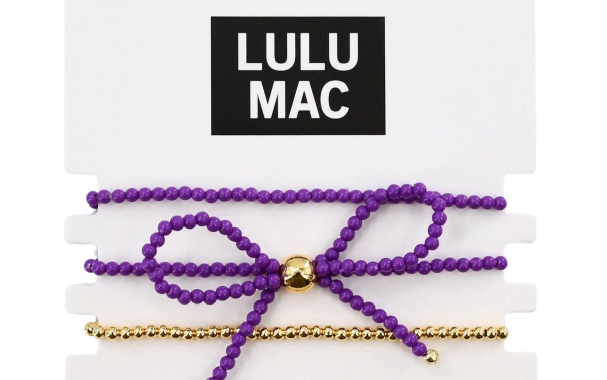 LULU MAC Purple Bow Bracelet Set