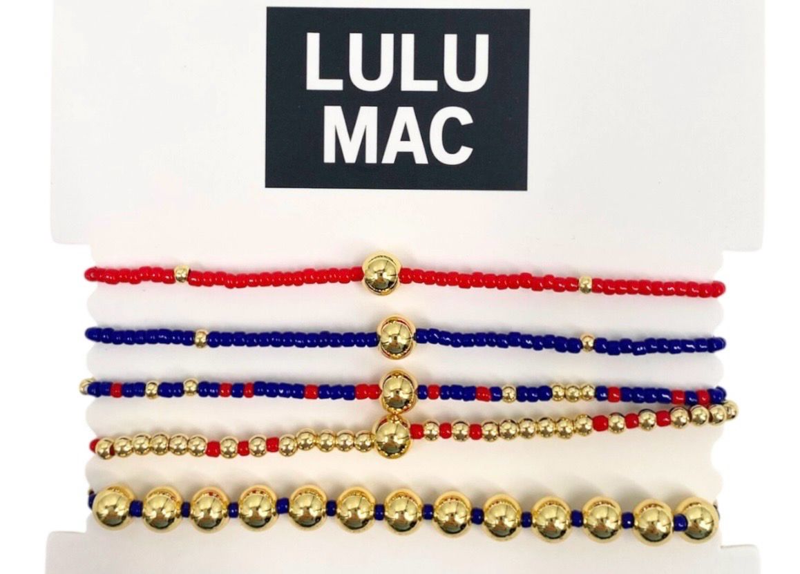 LULU MAC Red Blue Bracelet Set