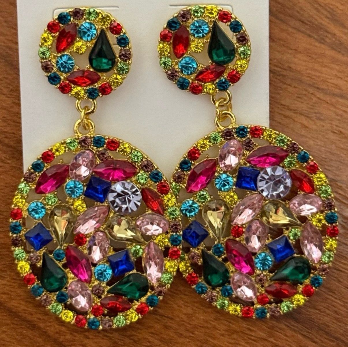 Colorful Gemstone Drop Earrings