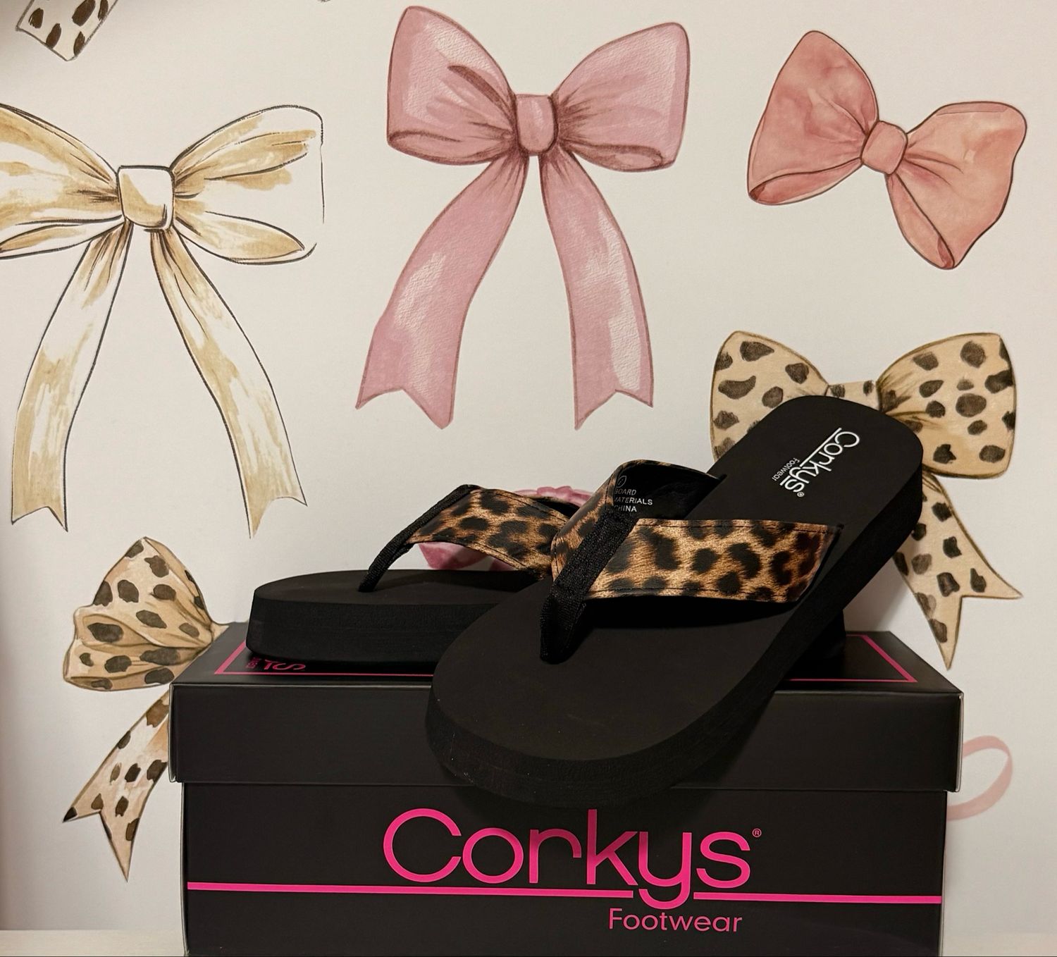 Corkys Leopard Print Overboard Sandals