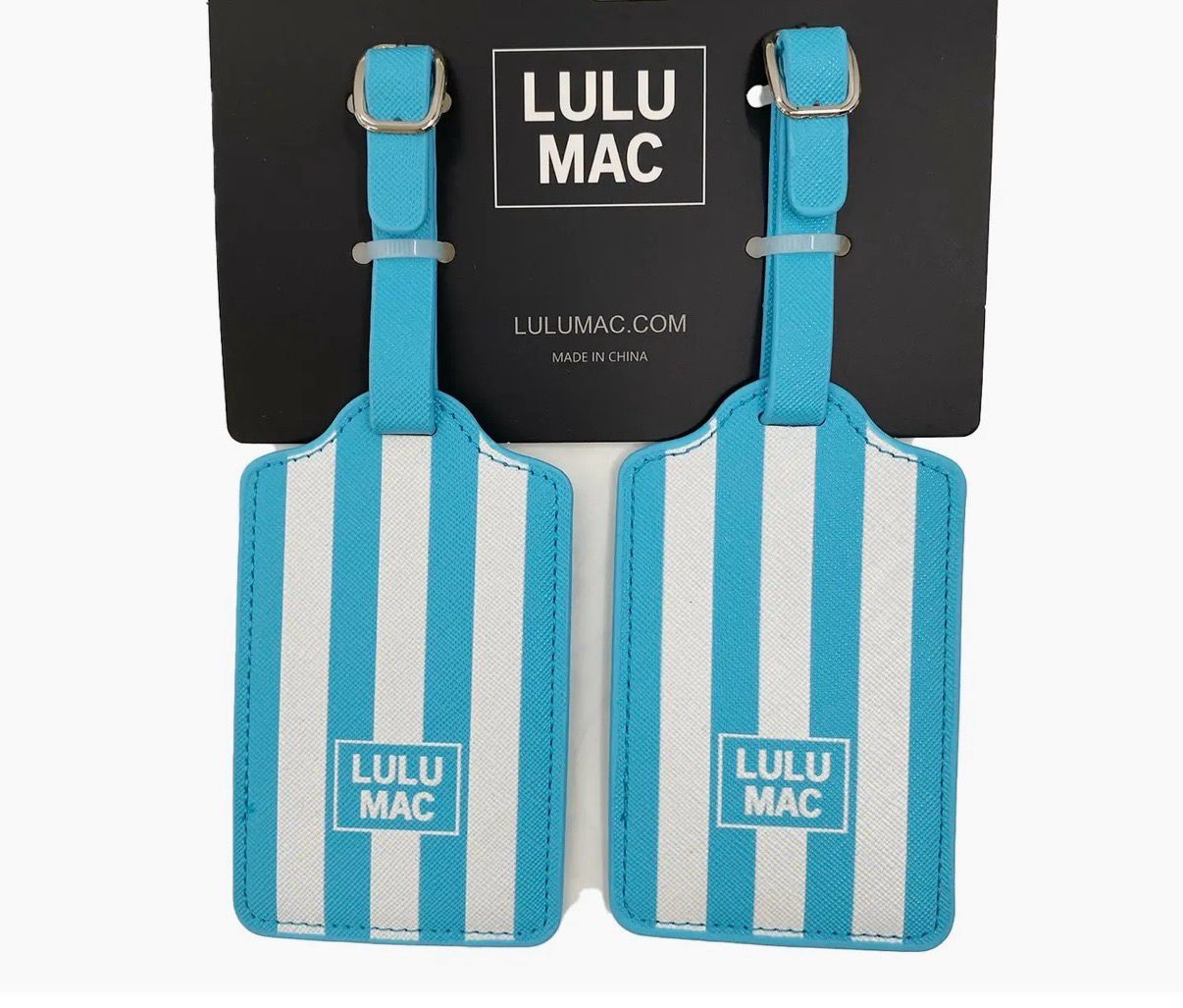 LULU MAC Blue White Stripe Luggage Tags
