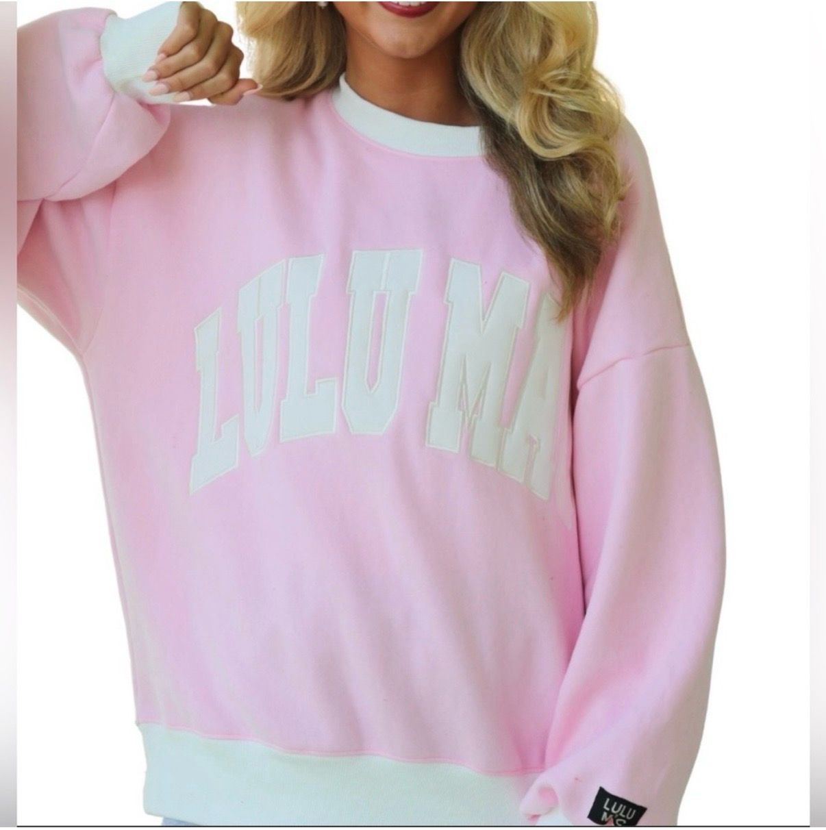LULU MAC Pink White Sweatshirt