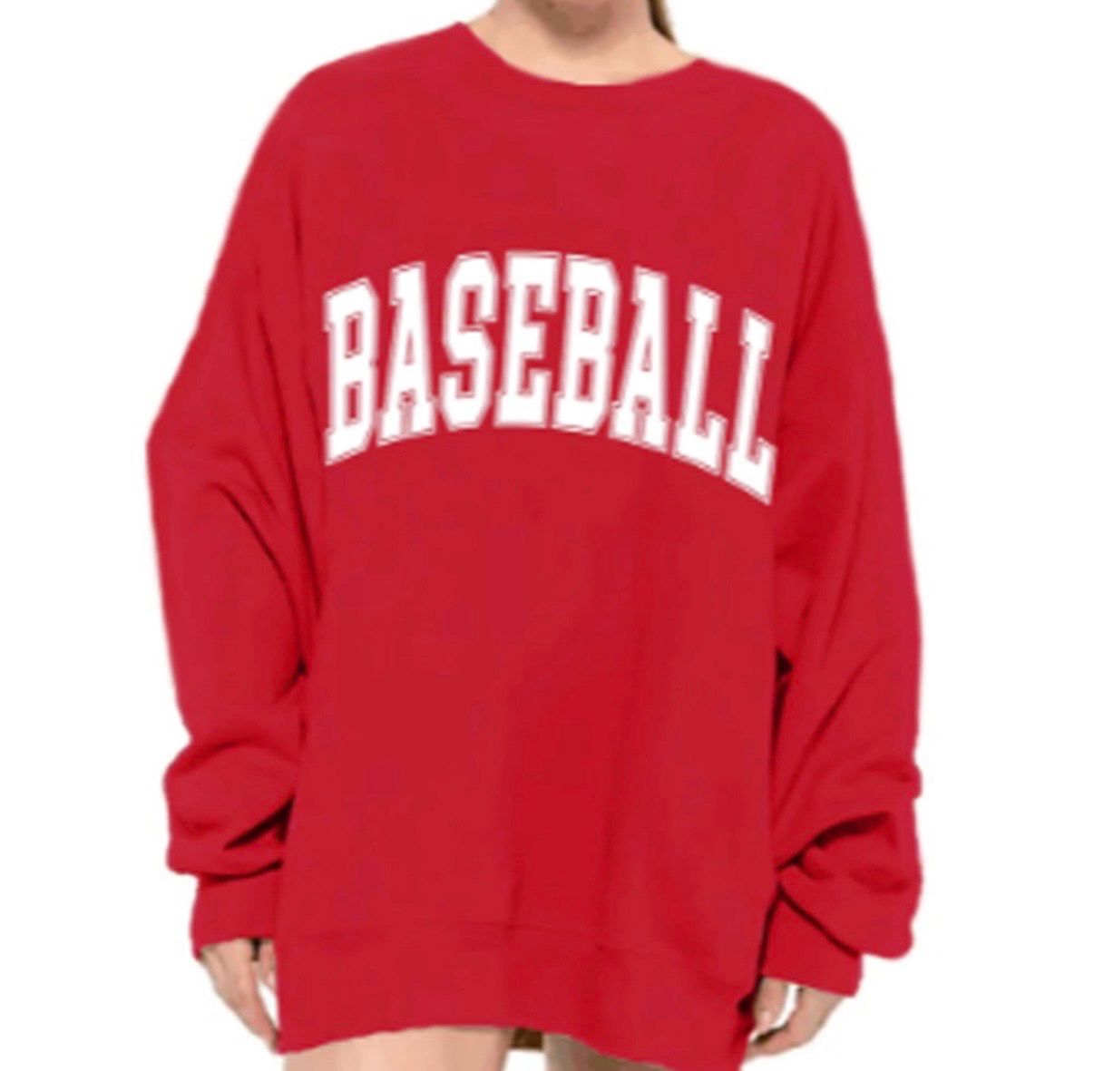Baseball Red White Sweatshirt