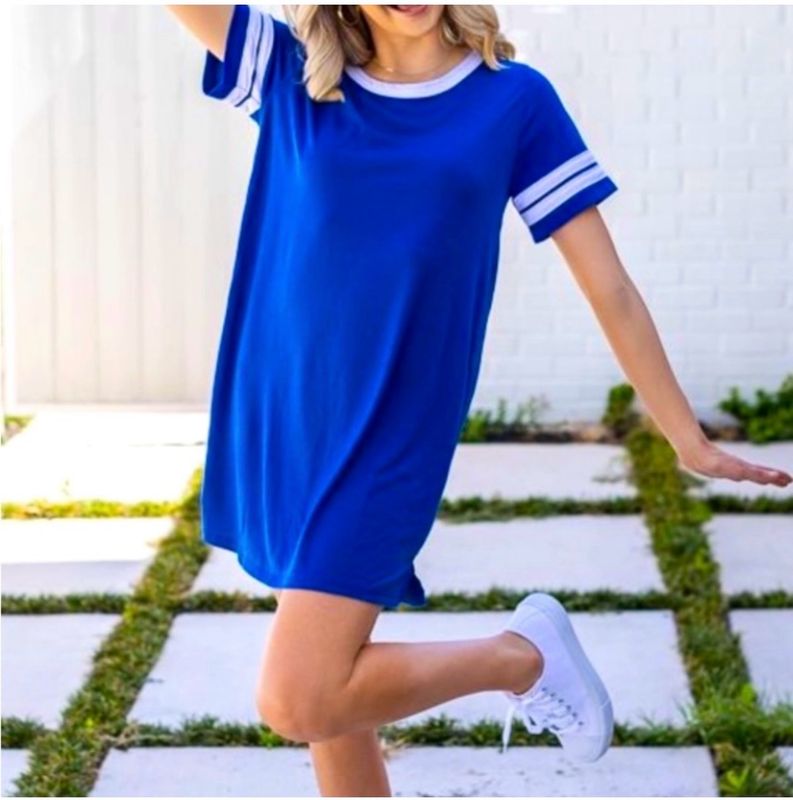 Royal Blue White Game Day Dress
