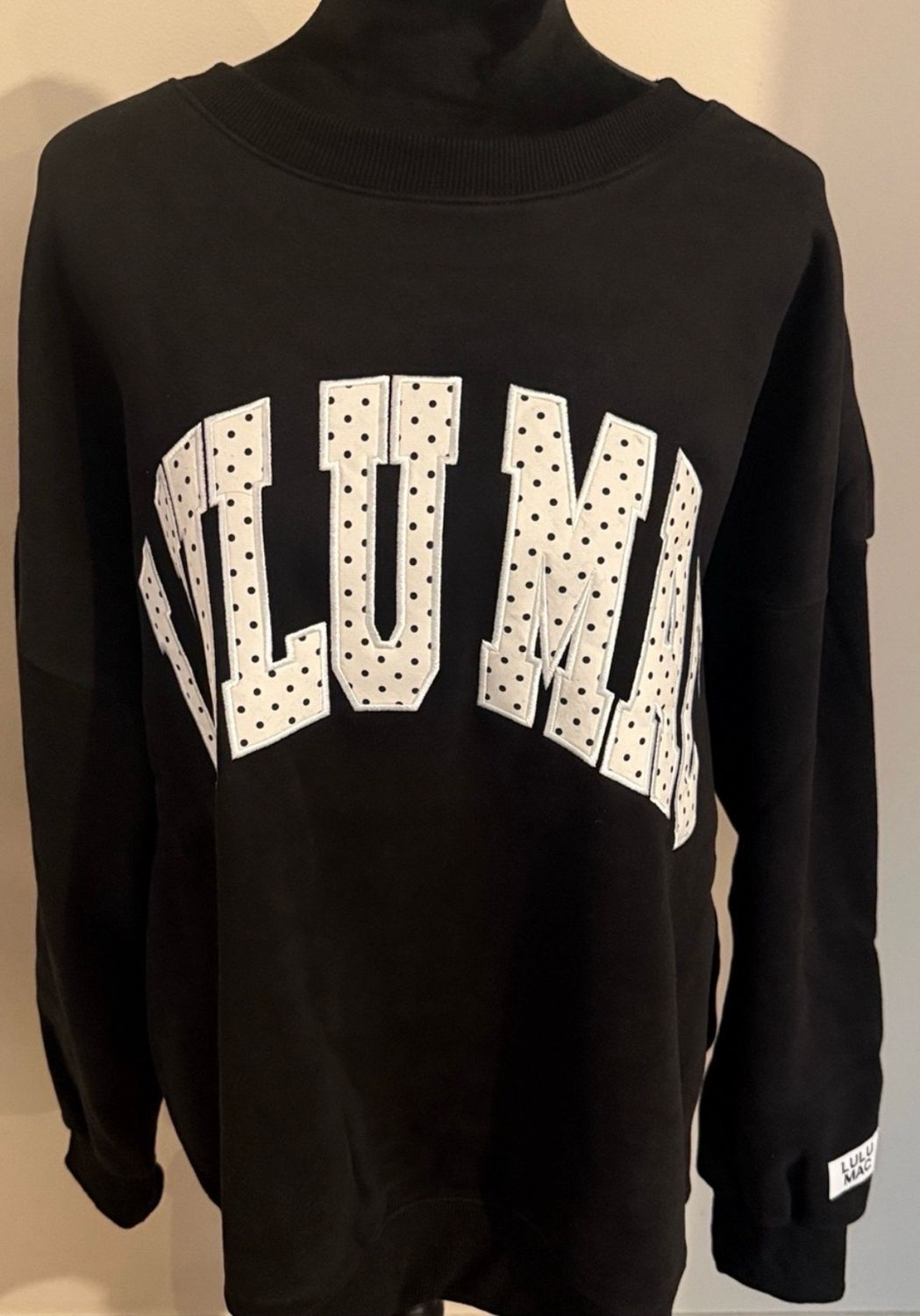 LULU MAC Black White Polka Dot Sweatshirt