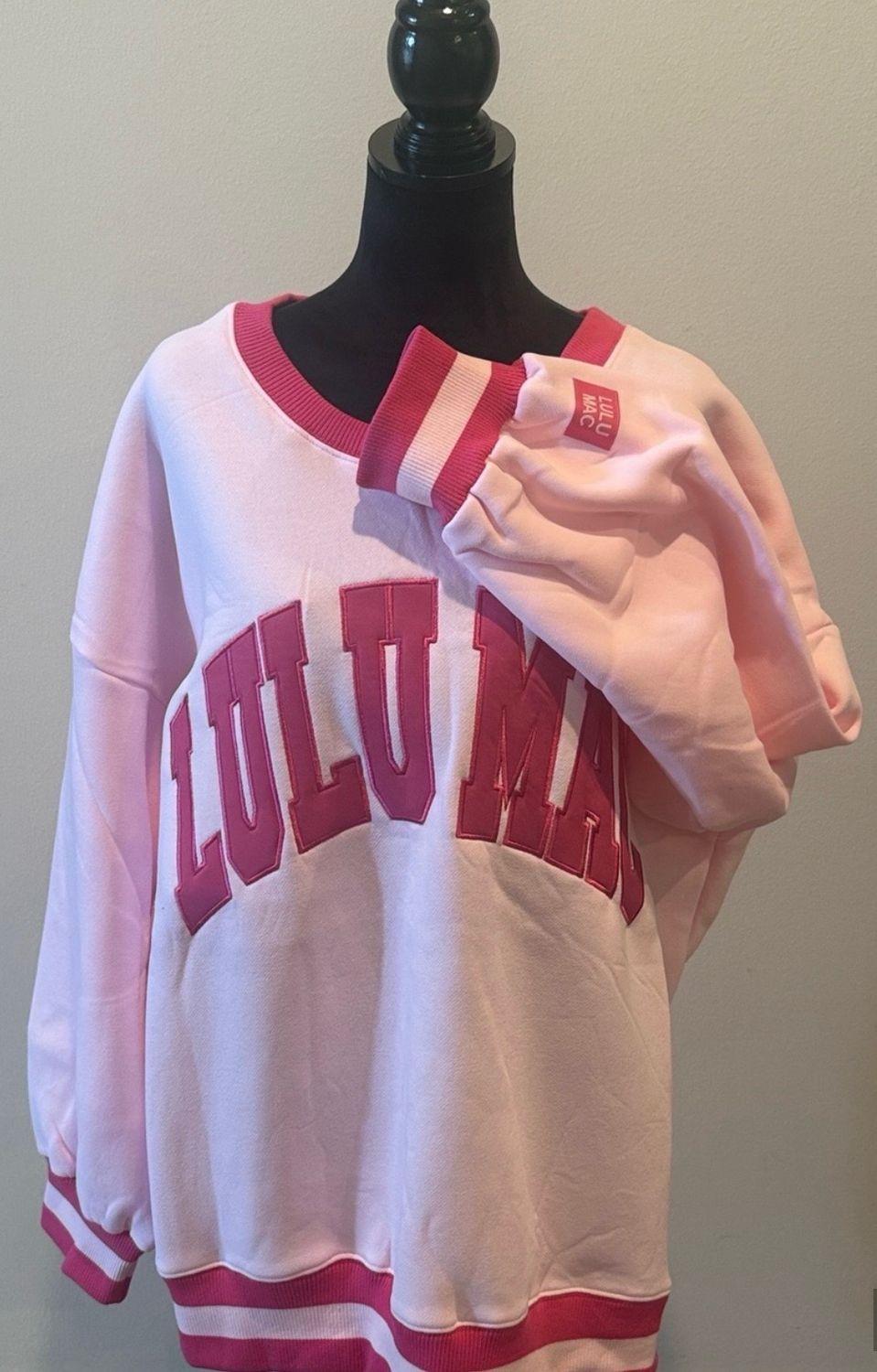 LULU MAC Pink Hot Pink Sweatshirt Social Society