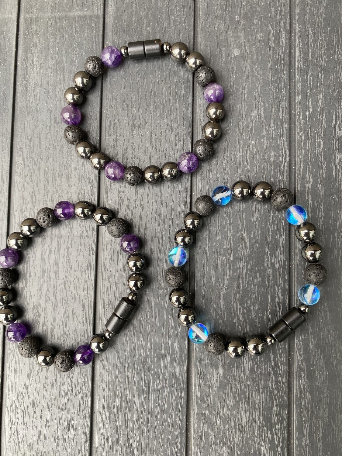round magnetic beads with aromatherapy lava stones  choose your length, message us for custom color requests!